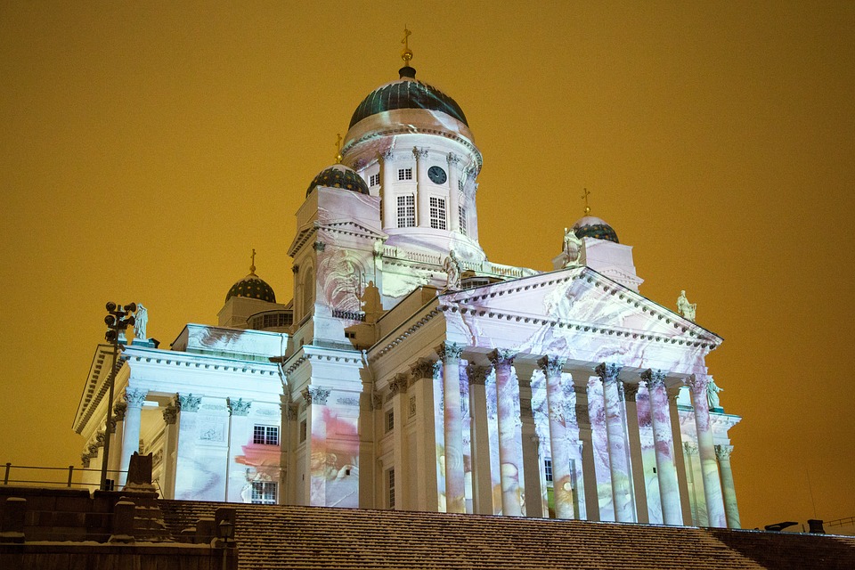 Light Show at Helsinki Cathedral