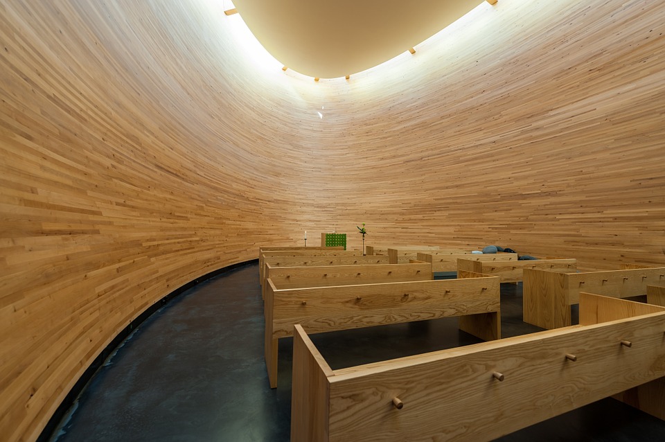 Kamppi Chapel from inside