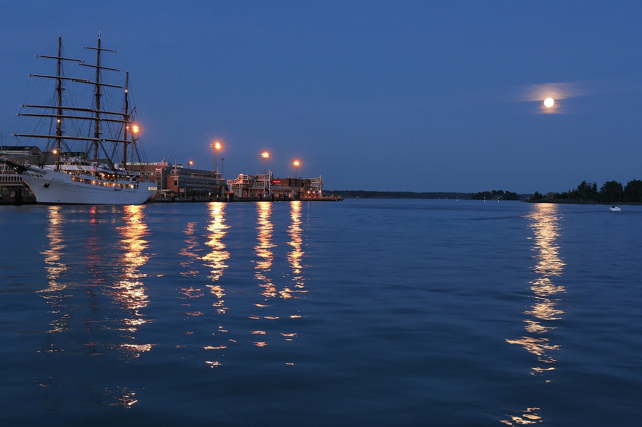 Cruising at night in Helsinki